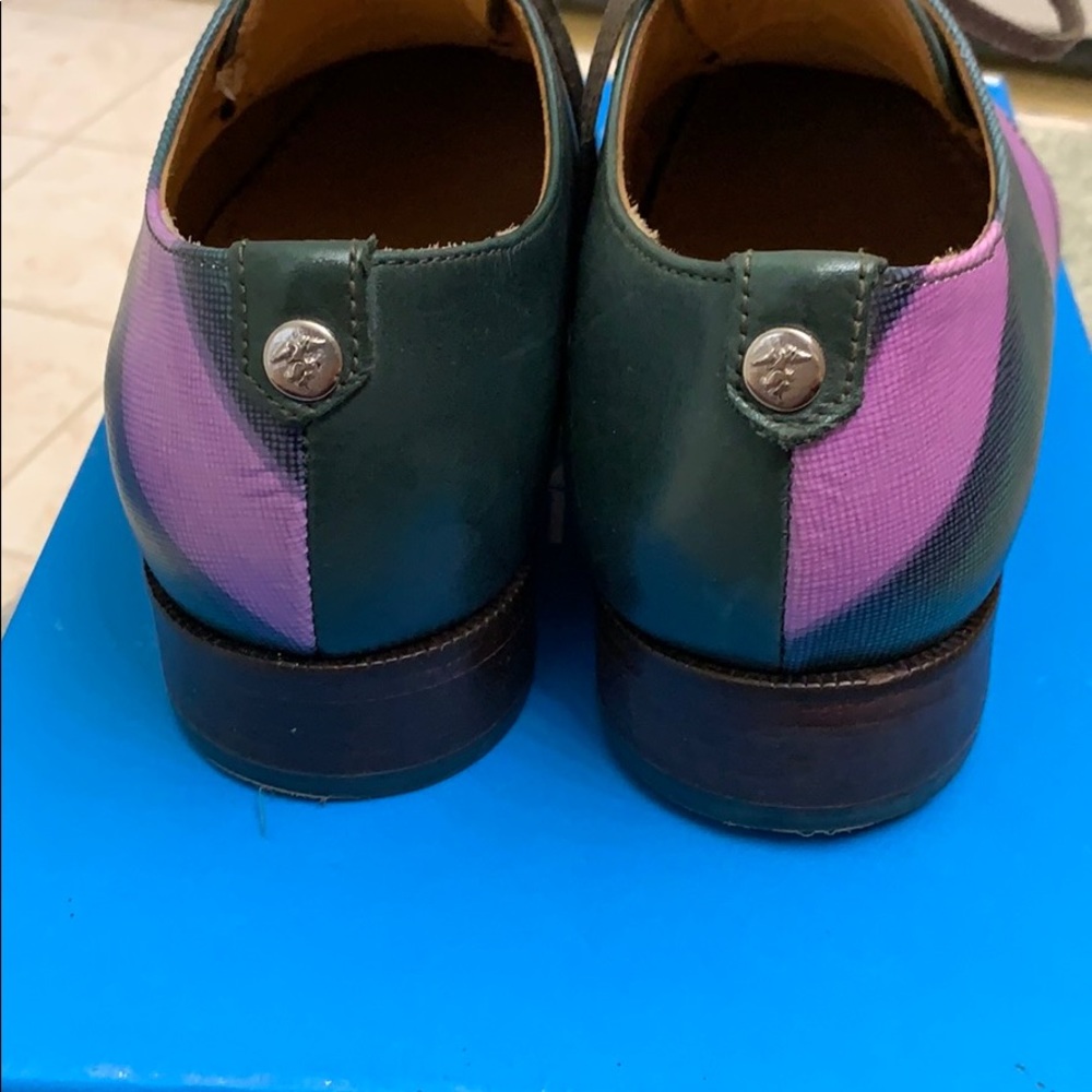 Size 5 Fluevog Women’s Purple/Green Manhattan - Picture 4 of 8